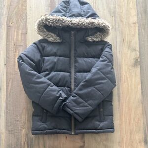 Janie and Jack Boys Charcoal Gray Puffer Coat